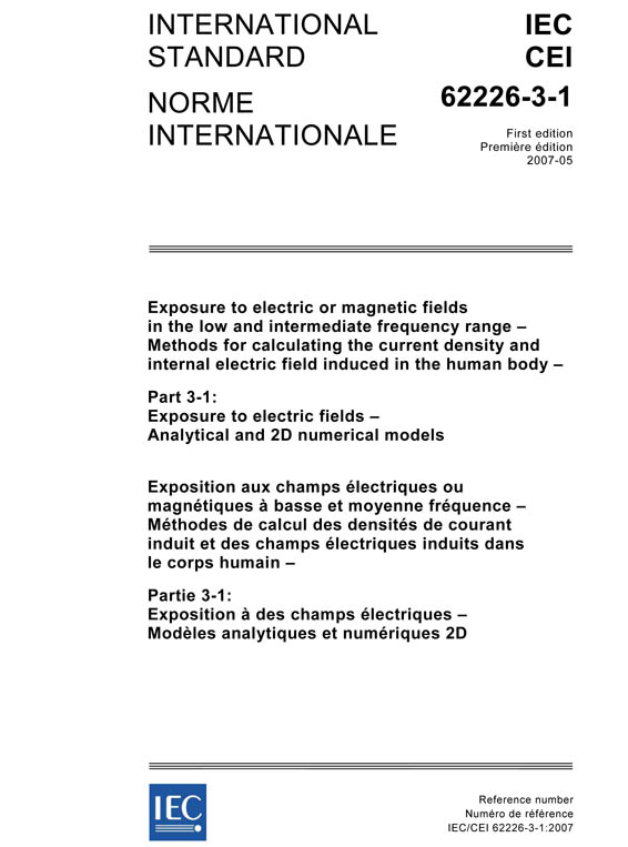 Cover IEC 62226-3-1:2007